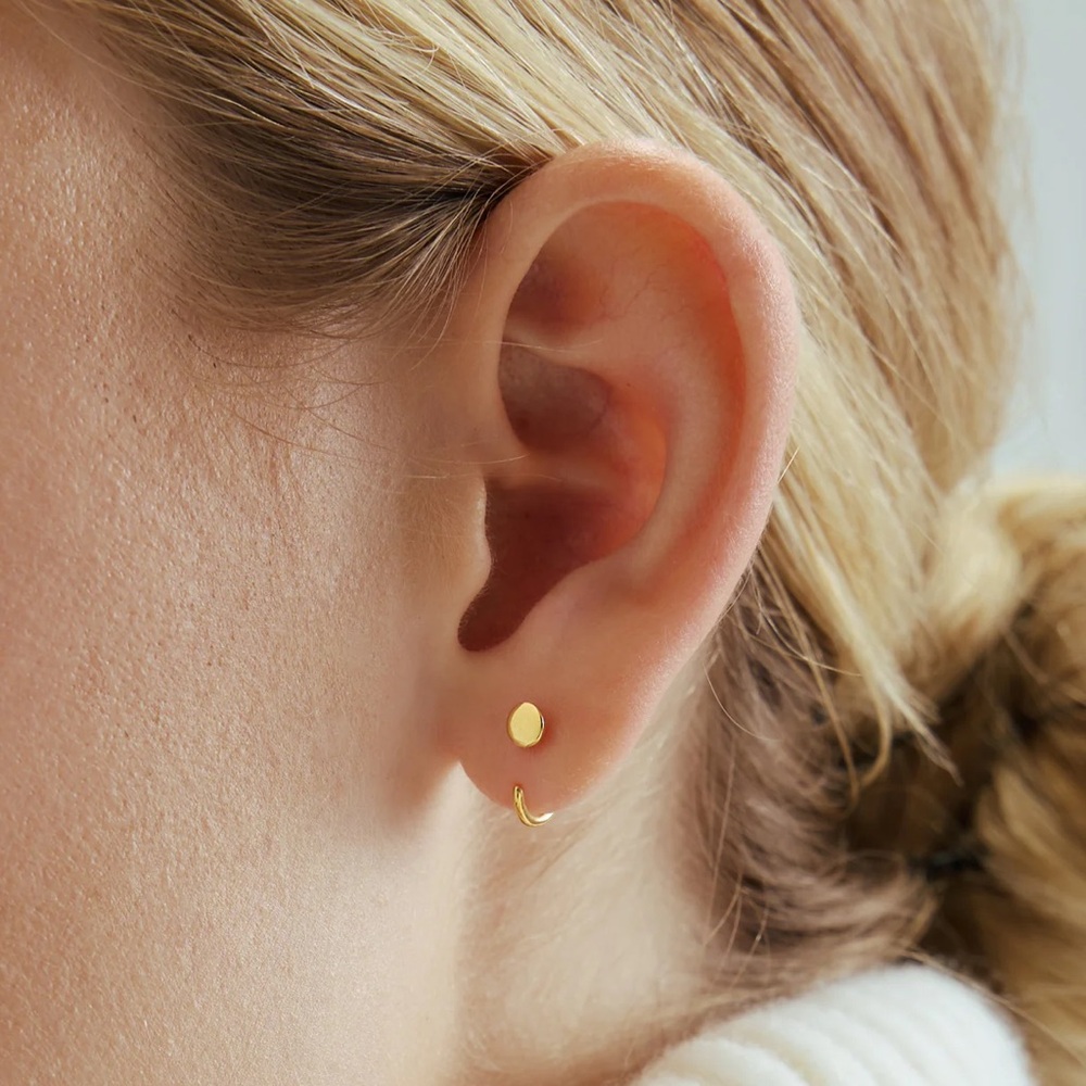 Open Huggie Circle Single Earring by Ardant